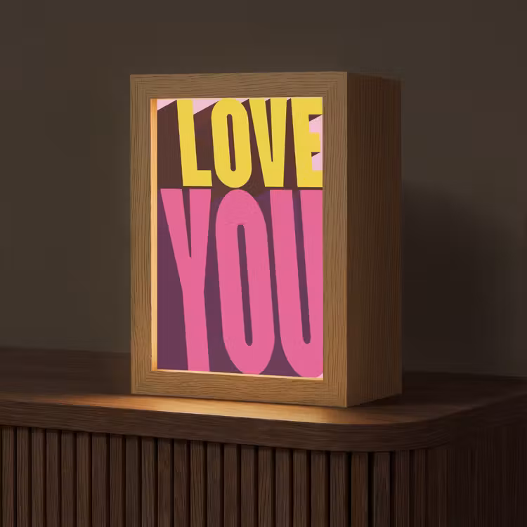 Love - Tekst - Roze - Valentijn Light Box met kabel (Tafellamp) klein -z3d_website