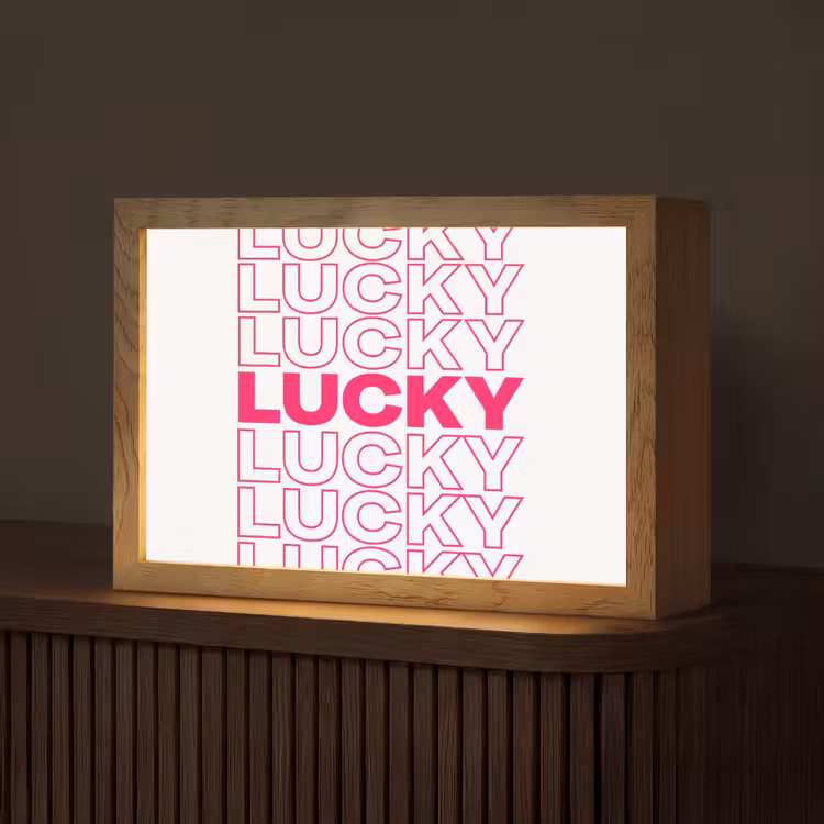 Lucky - Roze - Patroon Light Box met kabel (Tafellamp) klein -z3d_website
