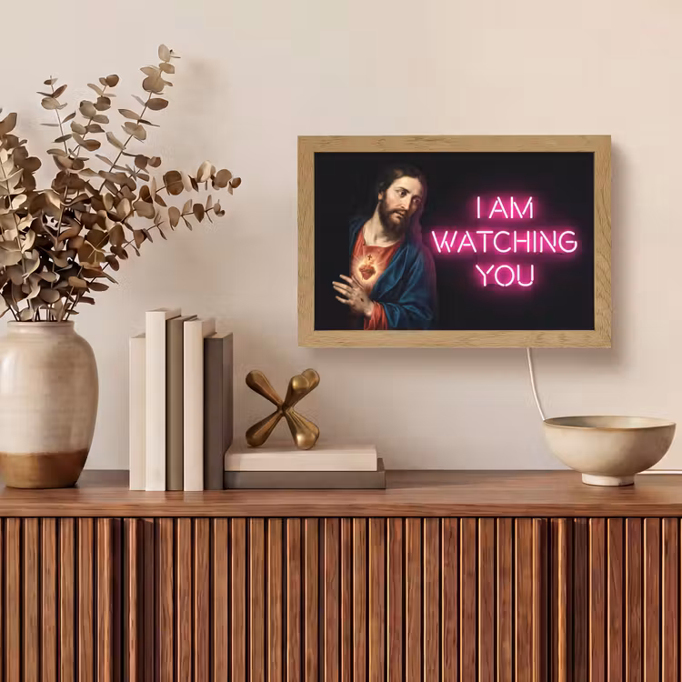 Man - Tekst - Neon Light Box met kabel (Tafellamp) klein -sfeer2