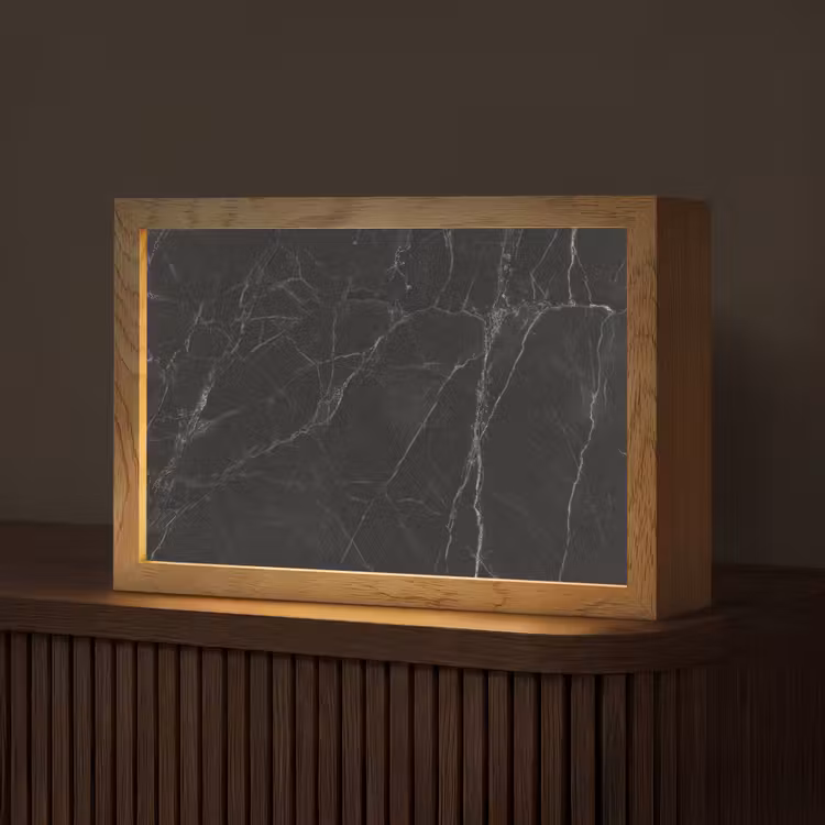 Marmer - Zwart Light Box met kabel (Tafellamp) klein -z3d_website