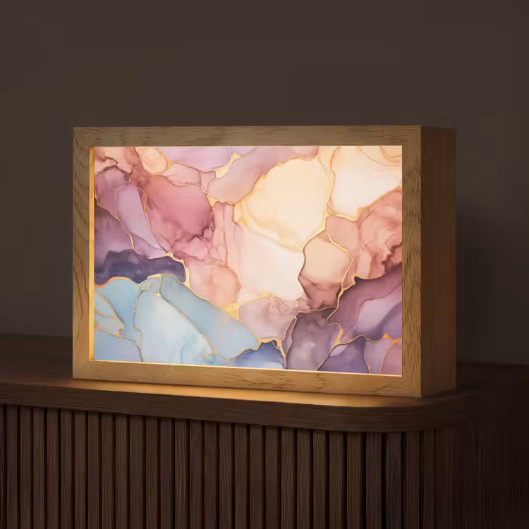 Marmer - Kleurrijk Light Box met kabel (Tafellamp) klein -z3d_website