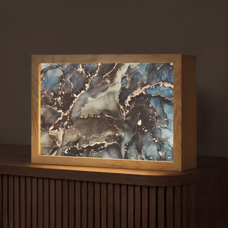 Marmer - Goud - Groen Light Box met kabel (Tafellamp) klein -z3d_website