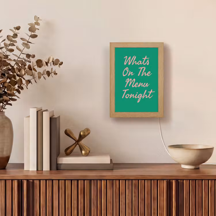 Menu - Quote - Roze Light Box met kabel (Tafellamp) klein -sfeer2