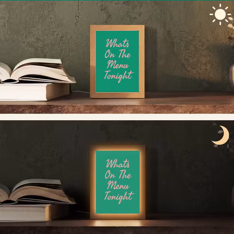 Menu - Quote - Roze Light Box met kabel (Tafellamp) klein -sfeer3