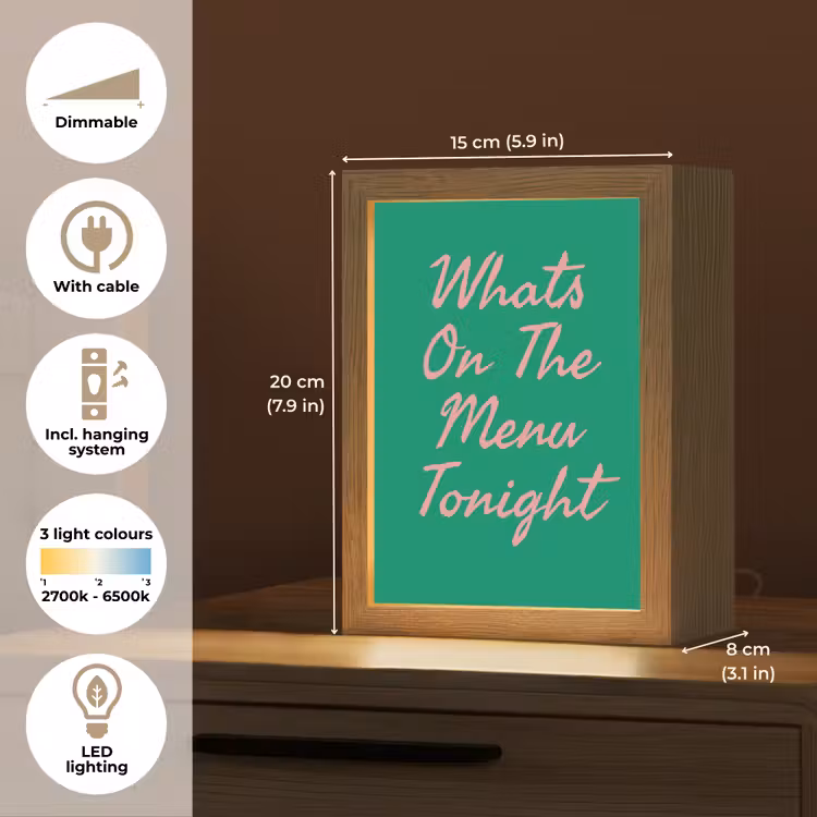 Menu - Quote - Roze Light Box met kabel (Tafellamp) klein -USP_EN
