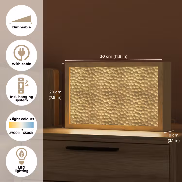 Metaal - Dynamisch - Goud Light Box met kabel (Tafellamp) klein 924 -USP_EN