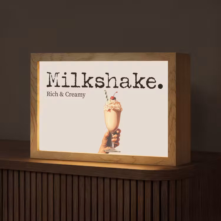 Milkshake - Kers - Rietje Light Box met kabel (Tafellamp) klein -z3d_website
