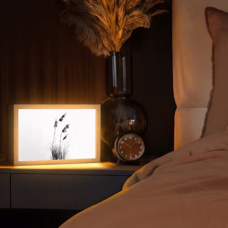 Minimalistisch - Stelen - Wit Light Box met kabel (Tafellamp) klein -sfeer1