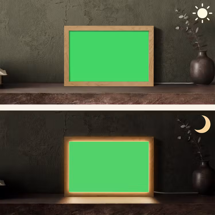 Mint - Green - Groen Light Box met kabel (Tafellamp) klein 924 -sfeer3
