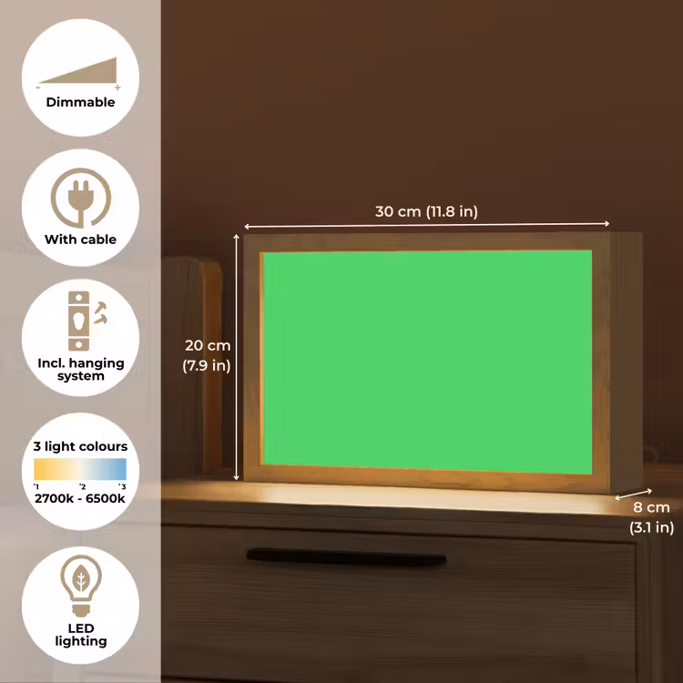 Mint - Green - Groen Light Box met kabel (Tafellamp) klein 924 -USP_EN
