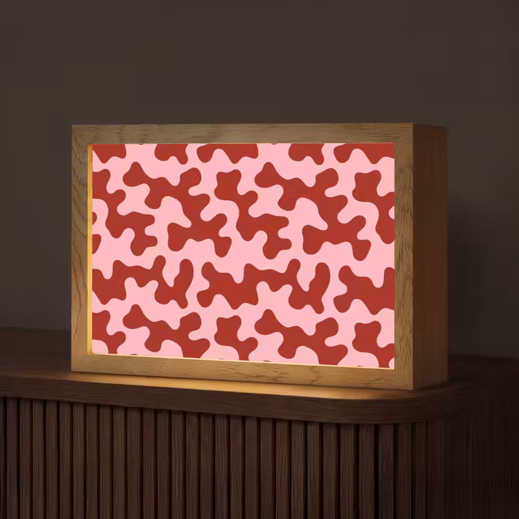 Modern - Abstract - Rood Light Box met kabel (Tafellamp) klein 924 -z3d_website