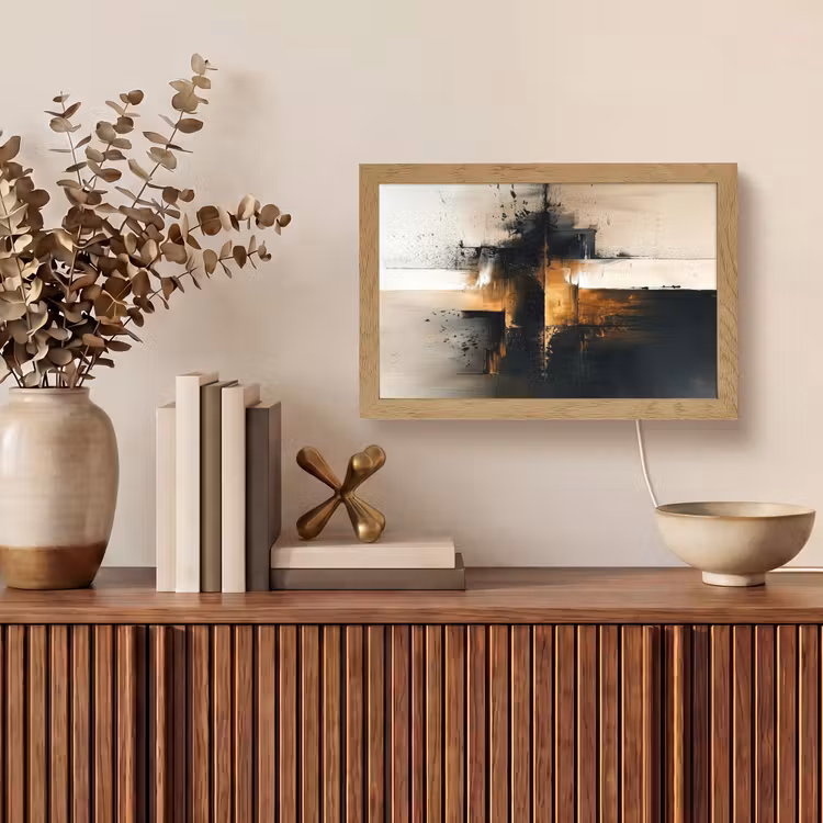 Modern - Zwart - Verf - Goud Light Box met kabel (Tafellamp) klein -sfeer2