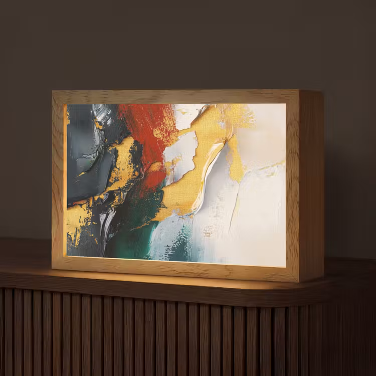 Modern - Kerst - Abstract - Goud Light Box met kabel (Tafellamp) klein -z3d_website