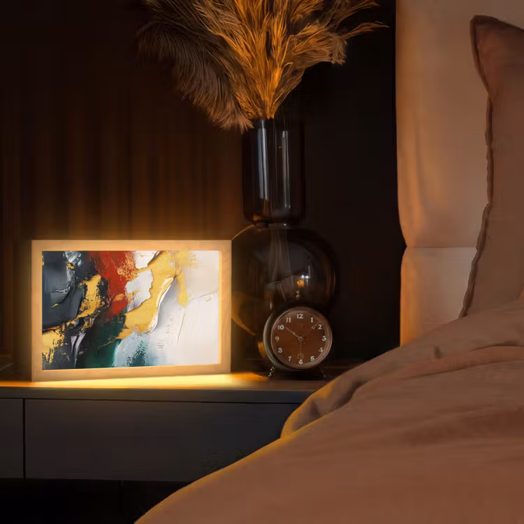 Modern - Kerst - Abstract - Goud Light Box met kabel (Tafellamp) klein -sfeer1