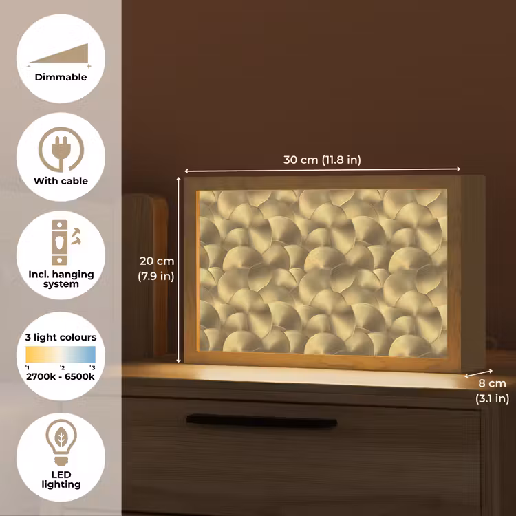 Modern - Cirkel - Goud Light Box met kabel (Tafellamp) klein 924 -USP_EN