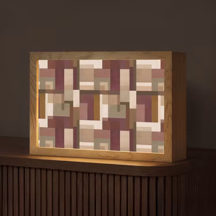 Modern - Geometrie - Kleurrijk Light Box met kabel (Tafellamp) klein 924 -z3d_website