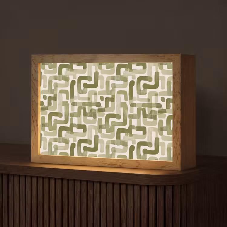 Modern - Grafisch - Groen Light Box met kabel (Tafellamp) klein 924 -z3d_website