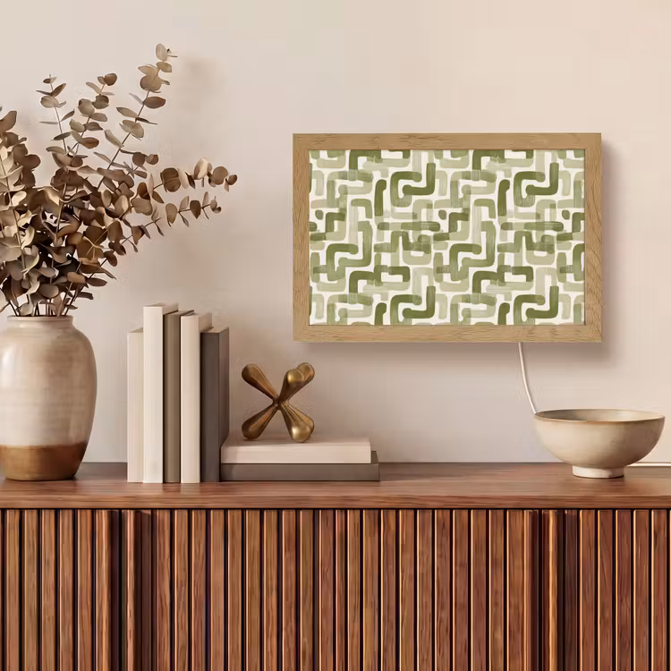 Modern - Grafisch - Groen Light Box met kabel (Tafellamp) klein 924 -sfeer2