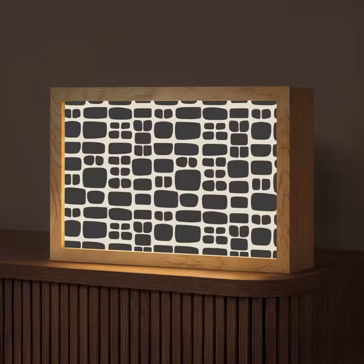 Modern - Organisch - Zwart Light Box met kabel (Tafellamp) klein 924 -z3d_website
