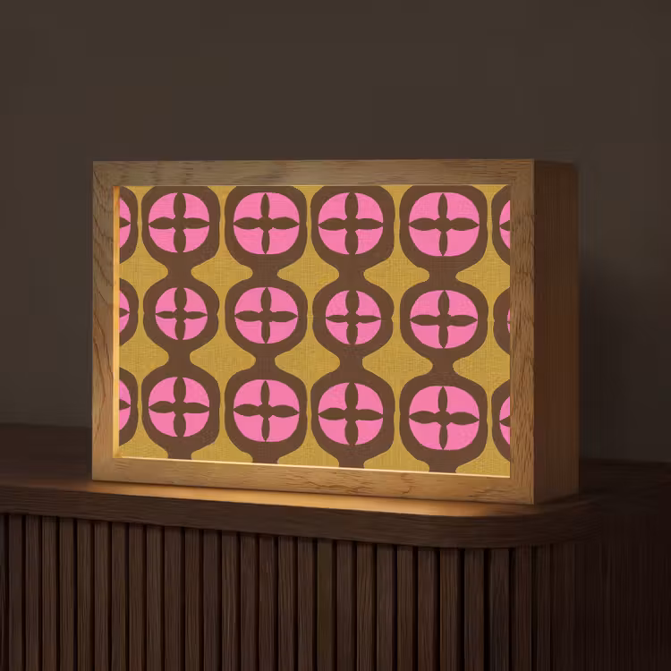 Modern - Patroon - Roze Light Box met kabel (Tafellamp) klein 924 -z3d_website