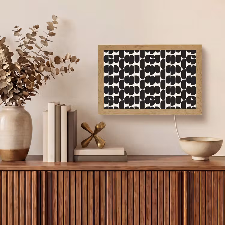 Modern - Patroon - Zwart Light Box met kabel (Tafellamp) klein 924 -sfeer2