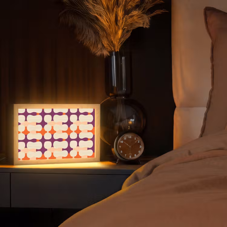 Modern - Patroon - Kleurrijk Light Box met kabel (Tafellamp) klein 924 -sfeer1
