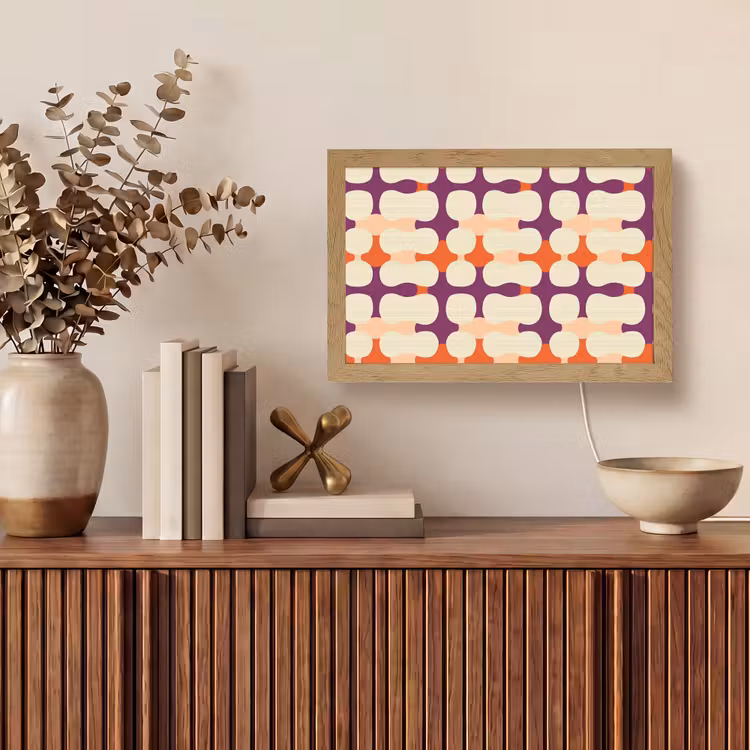 Modern - Patroon - Kleurrijk Light Box met kabel (Tafellamp) klein 924 -sfeer2