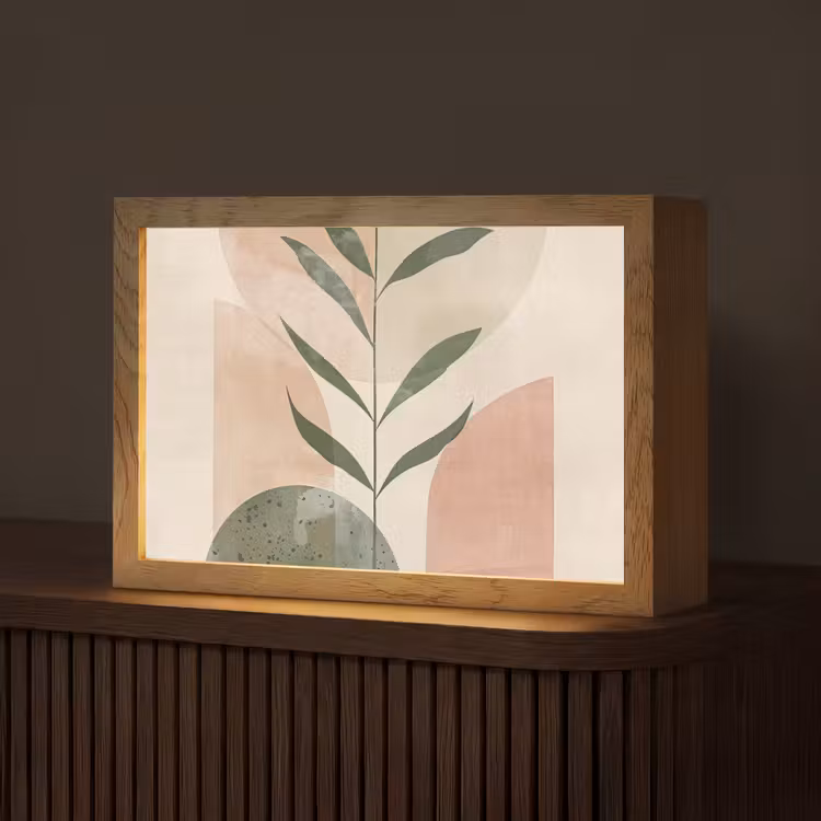 Modern - Roze - Groen - Natuur - Aesthetic Light Box met kabel (Tafellamp) klein -z3d_website