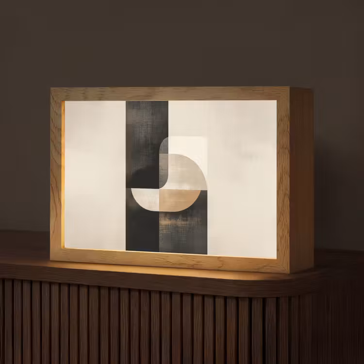 Modern - Vierkant - Vormen Light Box met kabel (Tafellamp) klein -z3d_website
