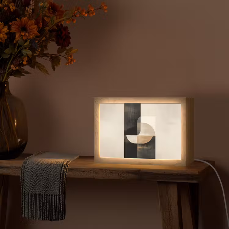 Modern - Vierkant - Vormen Light Box met kabel (Tafellamp) klein -sfeer4