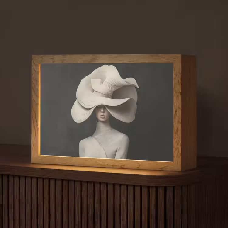Modern - Vrouw - Hoed Light Box met kabel (Tafellamp) klein -z3d_website