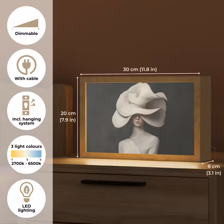 Modern - Vrouw - Hoed Light Box met kabel (Tafellamp) klein -USP_EN