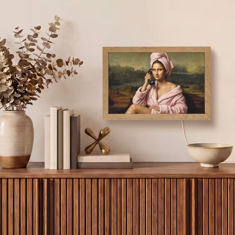 Mona - Klassiek - Roze Light Box met kabel (Tafellamp) klein -sfeer2