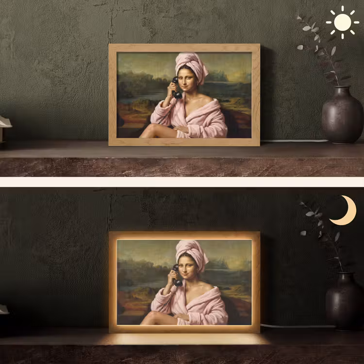 Mona - Klassiek - Roze Light Box met kabel (Tafellamp) klein -sfeer3
