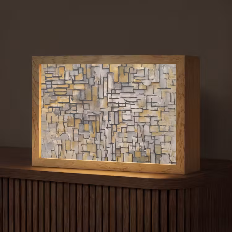 Mondriaan - Kunst - Oude meesters - Tableau I Light Box met kabel (Tafellamp) klein -z3d_website