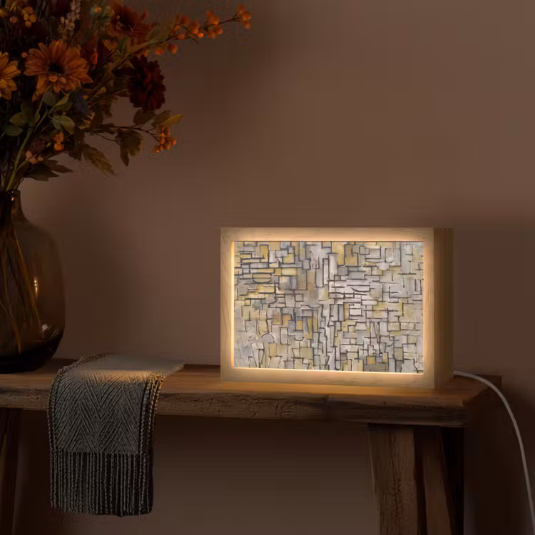 Mondriaan - Kunst - Oude meesters - Tableau I Light Box met kabel (Tafellamp) klein -sfeer4