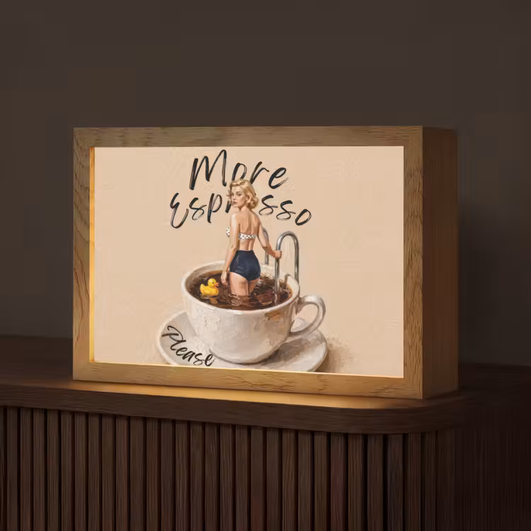 More espresso - Koffie - Eend Light Box met kabel (Tafellamp) klein -z3d_website