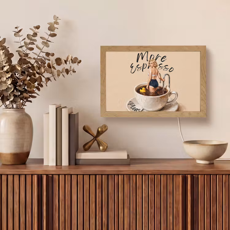 More espresso - Koffie - Eend Light Box met kabel (Tafellamp) klein -sfeer2