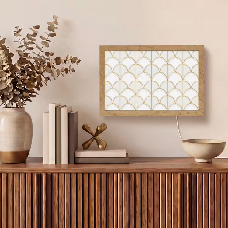 Mozaïek - Bogen - Goud Light Box met kabel (Tafellamp) klein 924 -sfeer2