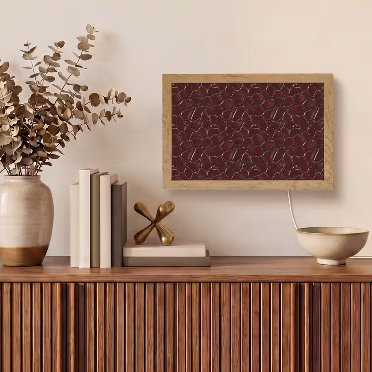 Mozaïek - Tegel - Bordeauxrood Light Box met kabel (Tafellamp) klein 924 -sfeer2