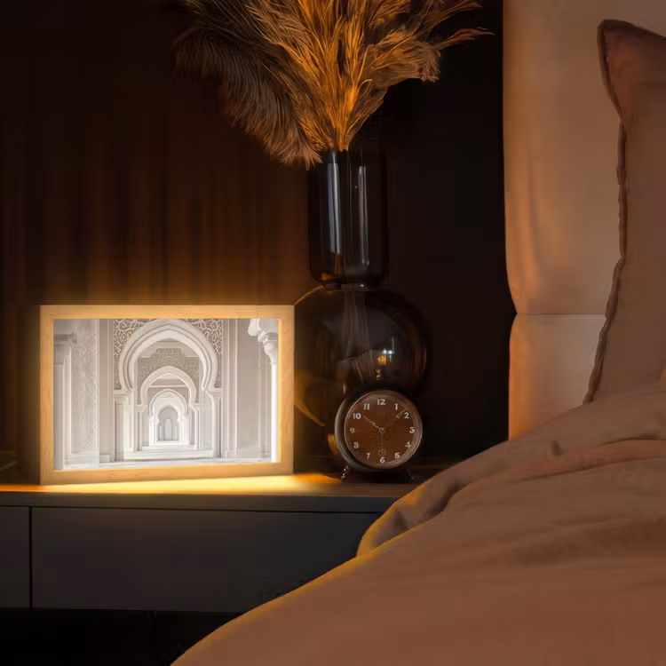 Moskee - Architectuur - Ramadan - Islamitische Light Box met kabel (Tafellamp) klein -sfeer1
