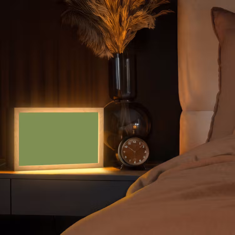 Moss - Green - Groen Light Box met kabel (Tafellamp) klein 924 -sfeer1