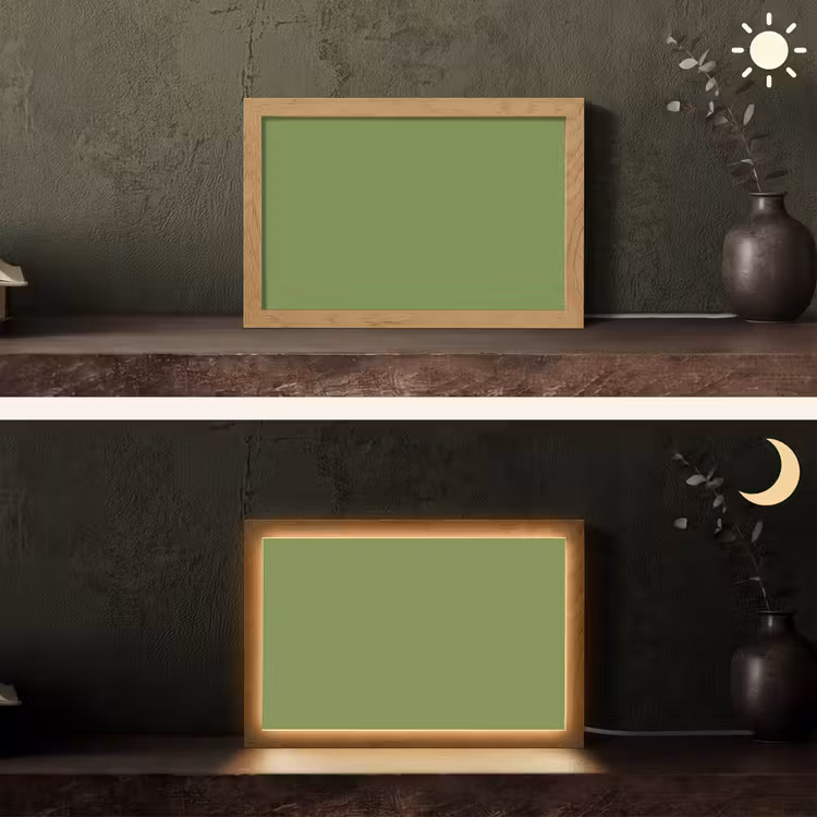 Moss - Green - Groen Light Box met kabel (Tafellamp) klein 924 -sfeer3