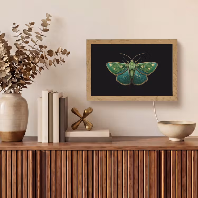 Mot - Levendig - Groen Light Box met kabel (Tafellamp) klein -sfeer2