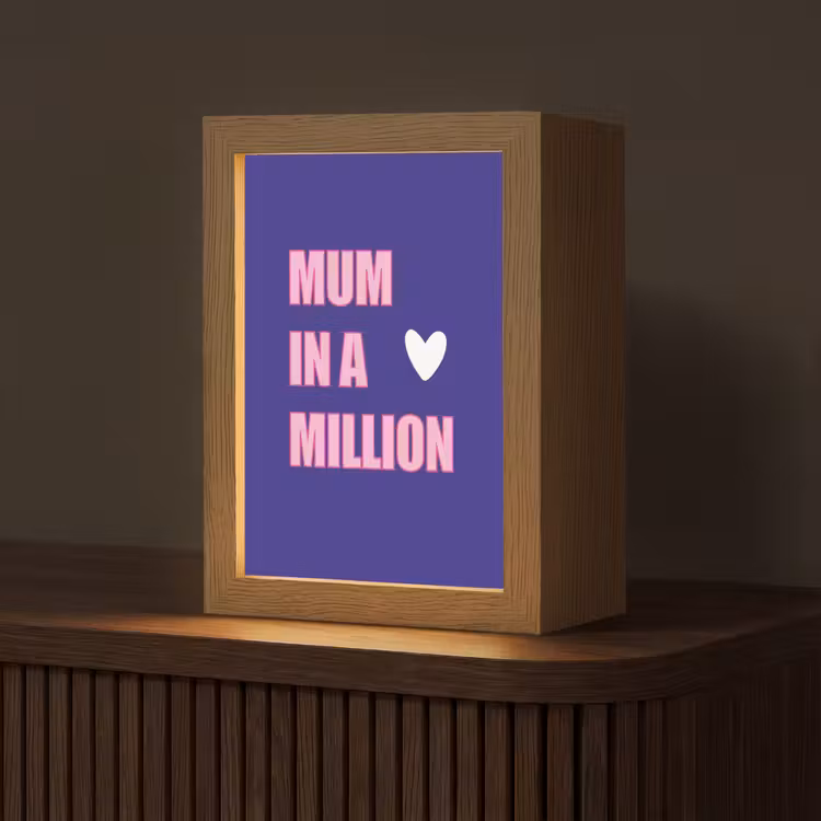 Moeder - Tekst - Blauw - Hartje Light Box met kabel (Tafellamp) klein -z3d_website