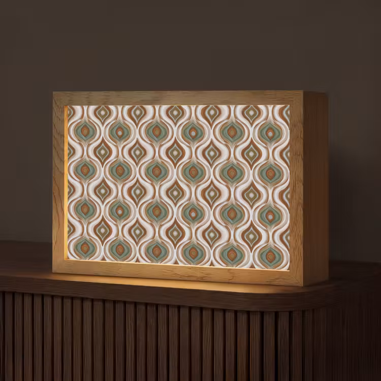 Motief - Patroon - Kleurrijk Light Box met kabel (Tafellamp) klein 924 -z3d_website