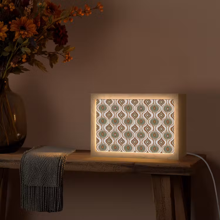 Motief - Patroon - Kleurrijk Light Box met kabel (Tafellamp) klein 924 -sfeer4