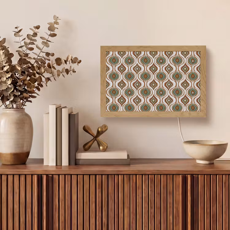 Motief - Patroon - Kleurrijk Light Box met kabel (Tafellamp) klein 924 -sfeer2