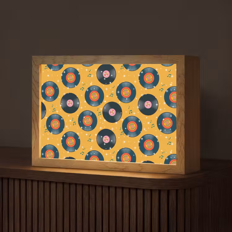 Muziek - Patroon - Geel Light Box met kabel (Tafellamp) klein 924 -z3d_website