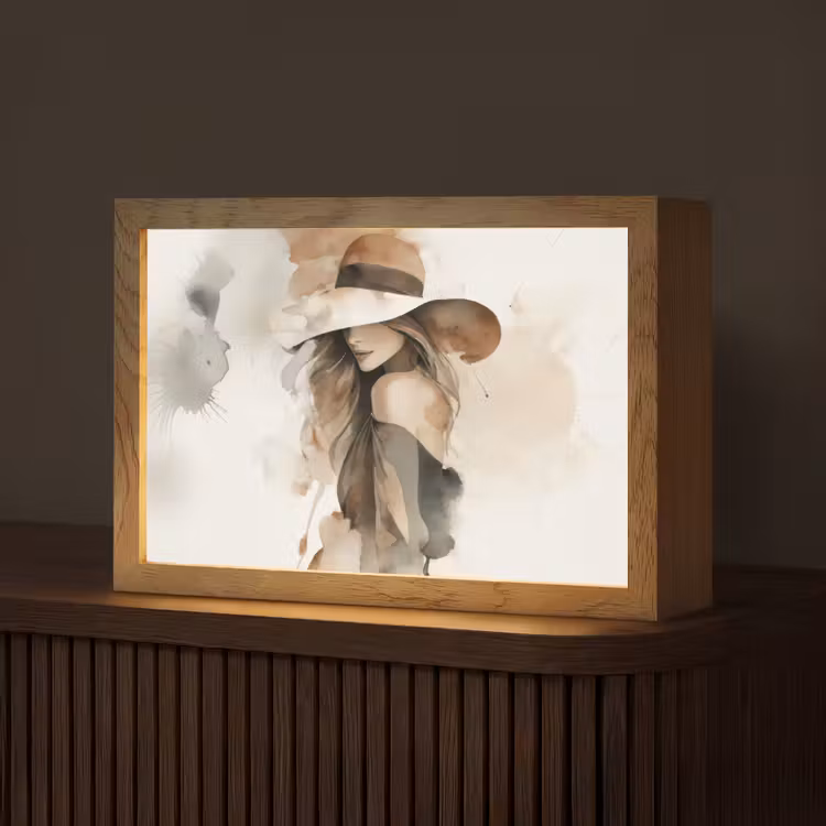 Mysterieus - Vrouw - Sepia Light Box met kabel (Tafellamp) klein -z3d_website